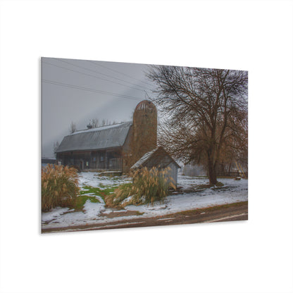 U R There Photography Ludwig Road Greys in the Fog Rustic Farmhouse Acrylic Wall Print