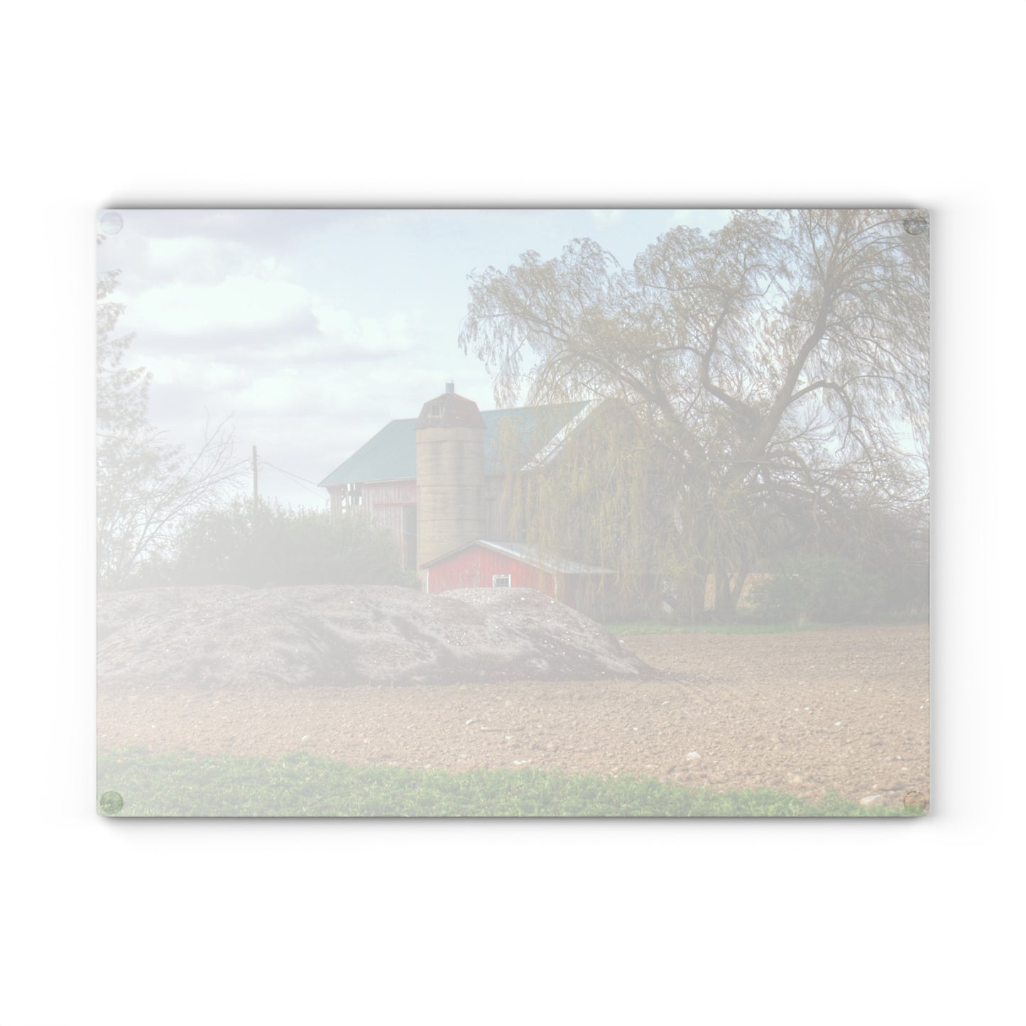 Barn Boutique Rustic Tempered-Glass Cutting Board| Cedar Creek Road Red II