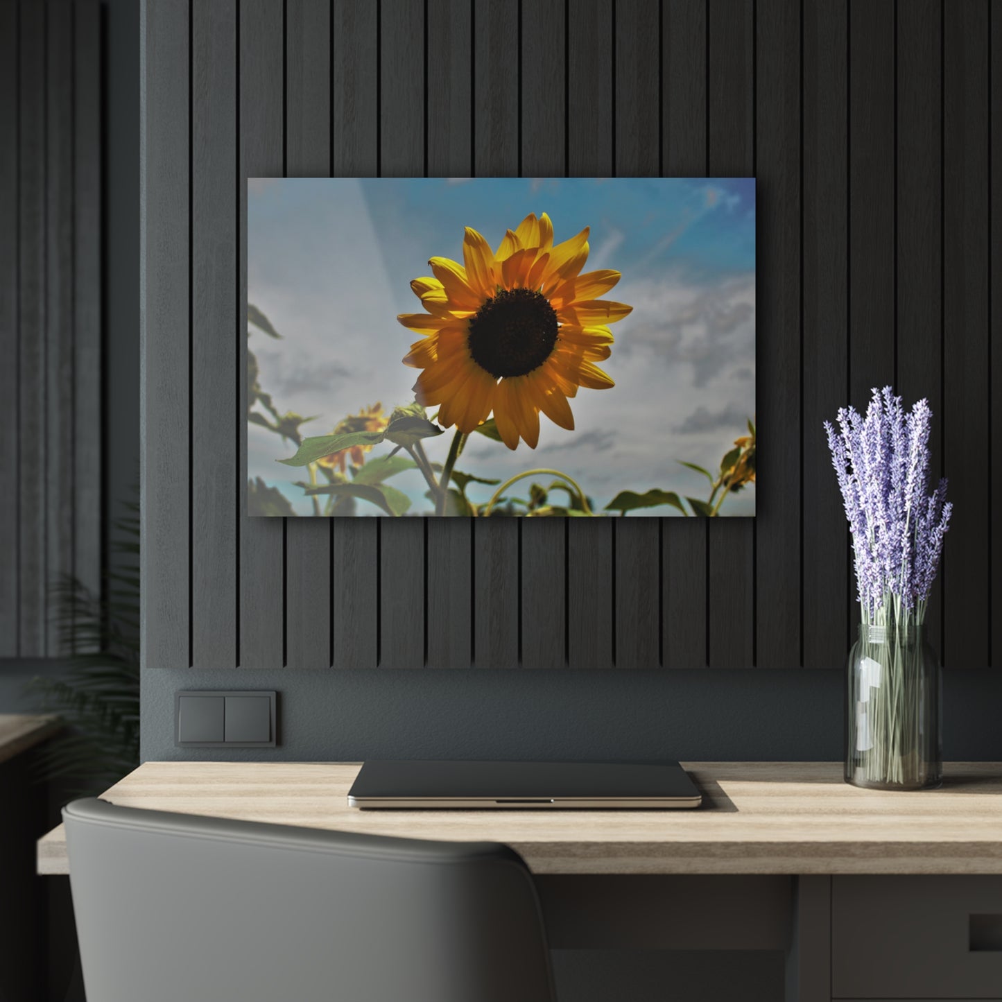 U R There Photography Awakening Sunflower Rustic Farmhouse Acrylic Wall Print