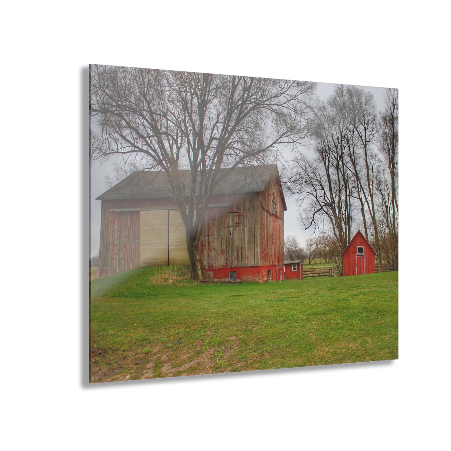 U R There Photography Lake George Red II Rustic Farmhouse Acrylic Wall Print