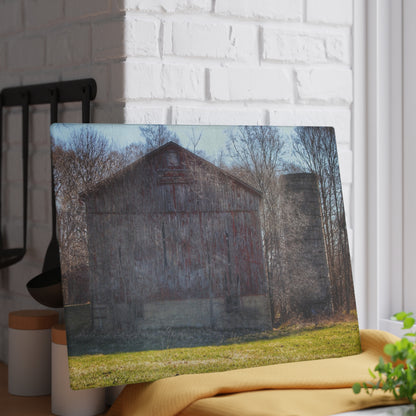 U R There Photography M-15 Red Rustic Farmhouse Tempered-Glass Cutting Board