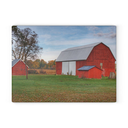 U R There Photography Ruth Reds Rustic Farmhouse Tempered-Glass Cutting Board