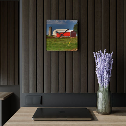 Barn Boutique Rustic Acrylic Analog Wall Clock| Clifford Farm and Silo