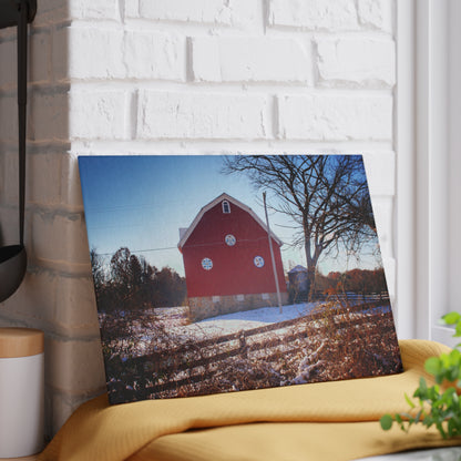 U R There Photography Groveland Red Rustic Farmhouse Tempered-Glass Cutting Board