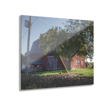 U R There Photography Rochester Road Hidden Red Rustic Farmhouse Acrylic Wall Print