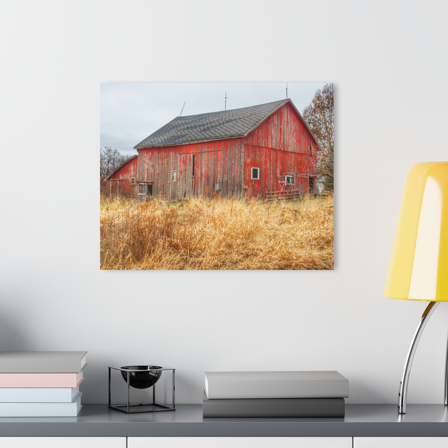 U R There Photography Harrington Road Red Rustic Farmhouse Acrylic Wall Print