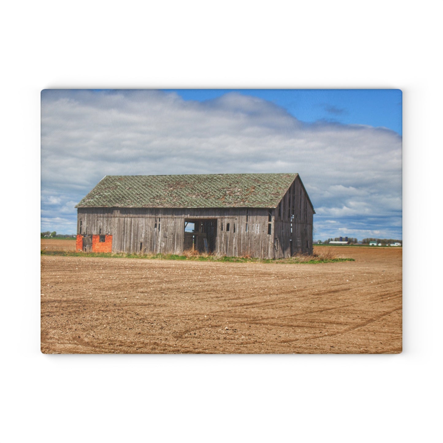 U R There Photography Rescue Road Grey Rustic Farmhouse Tempered-Glass Cutting Board
