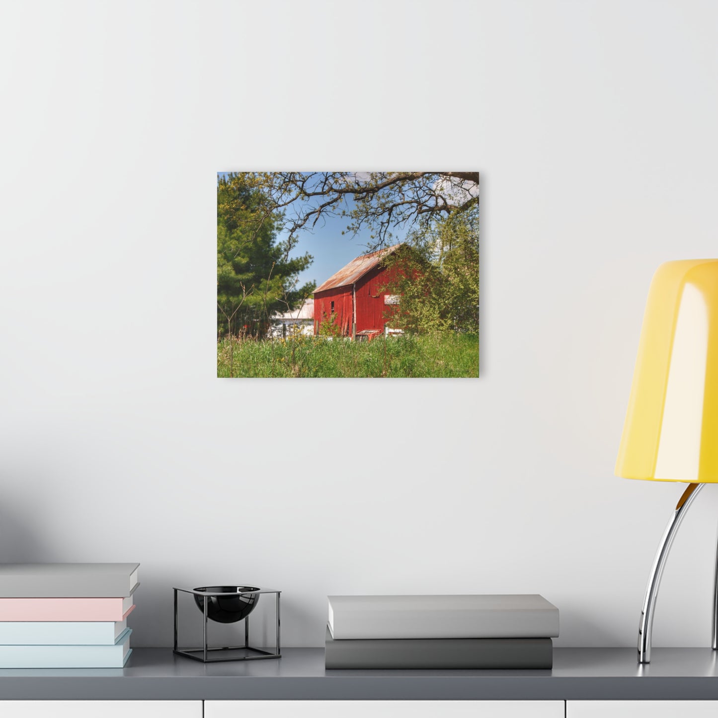 U R There Photography Bronson Lake Road Barn at the Bend Rustic Farmhouse Acrylic Wall Print