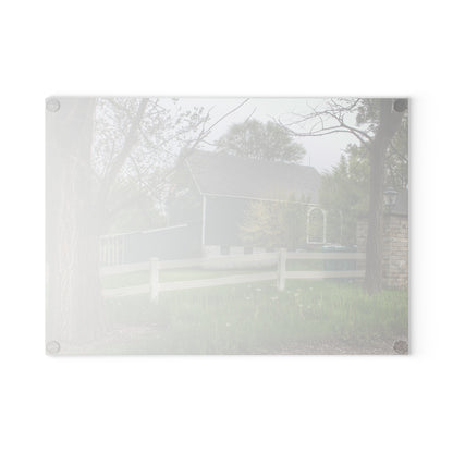 U R There Photography Lake George Road Fox Green Rustic Farmhouse Tempered-Glass Cutting Board