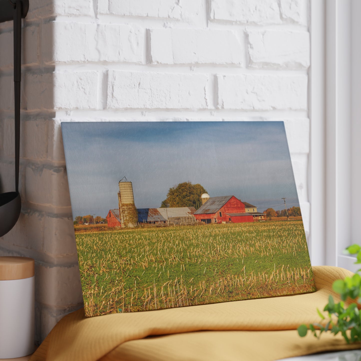 U R There Photography Maple Valley Farm Rustic Farmhouse Tempered-Glass Cutting Board