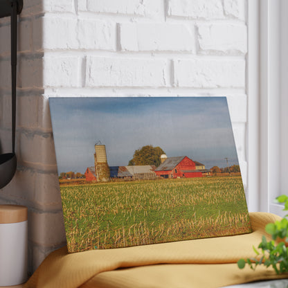U R There Photography Maple Valley Farm Rustic Farmhouse Tempered-Glass Cutting Board