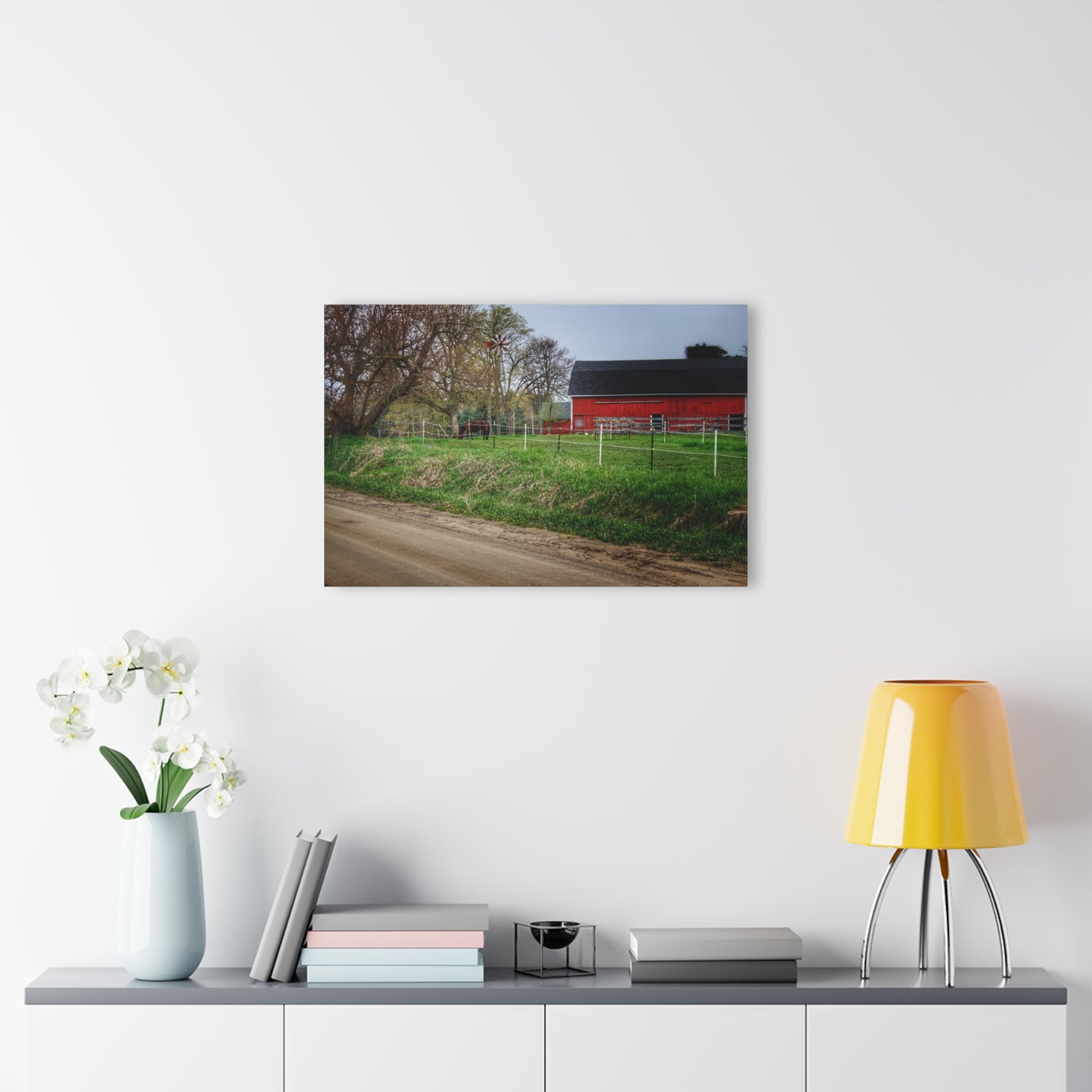 U R There Photography West Lake Road Farm and Filly I Rustic Farmhouse Acrylic Wall Print