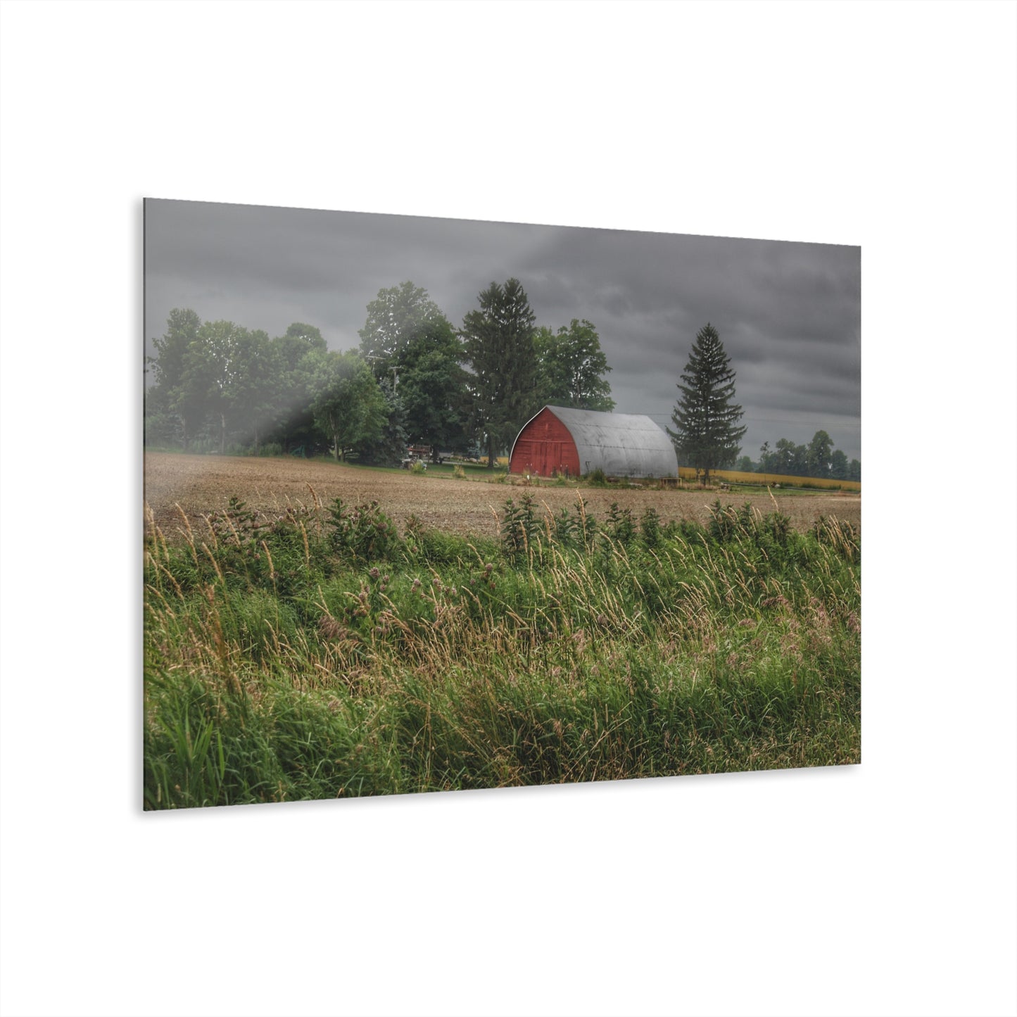 U R There Photography Mayville Road Red Quonset Rustic Farmhouse Acrylic Wall Print