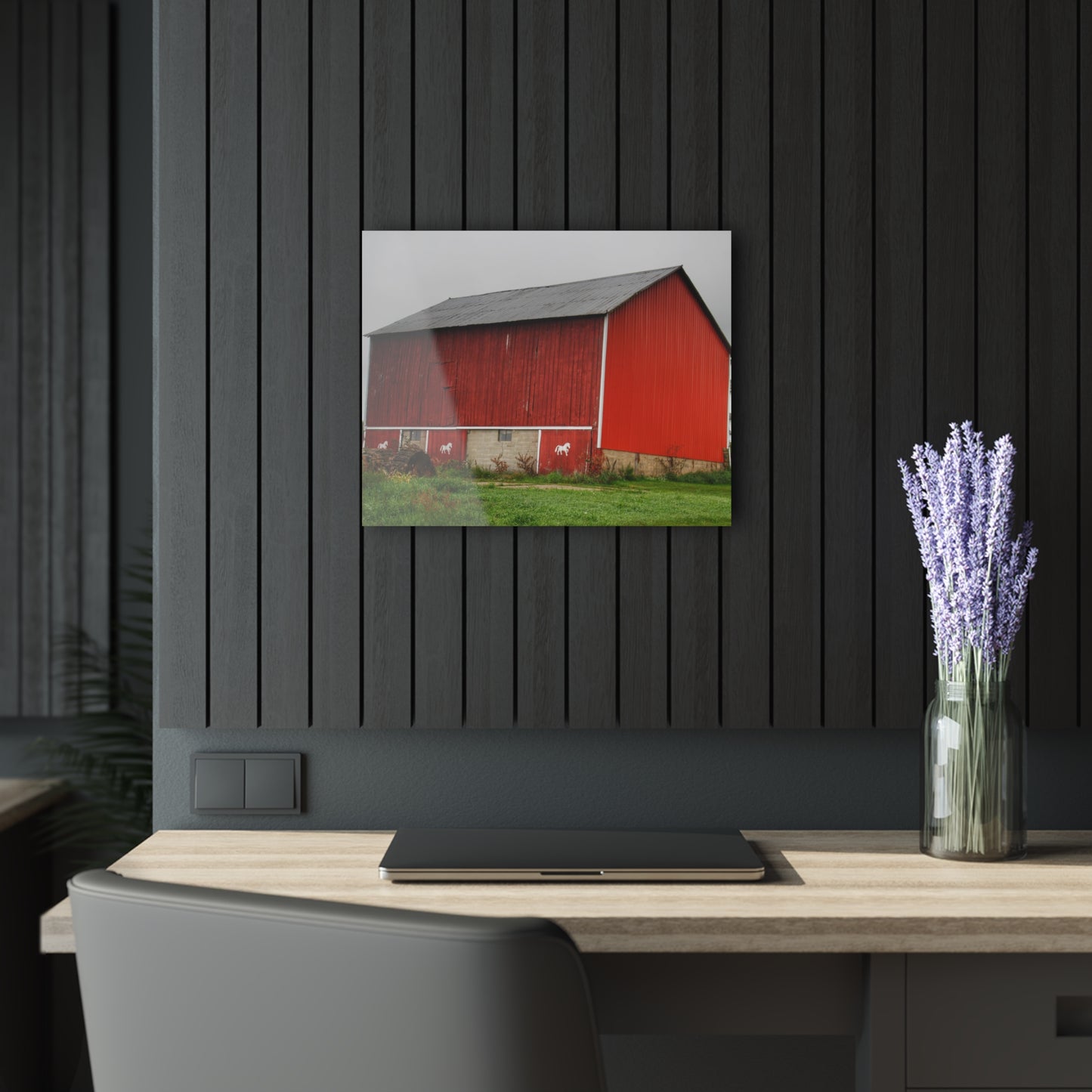 U R There Photography Brown Road Horse Barn II Rustic Farmhouse Acrylic Wall Print