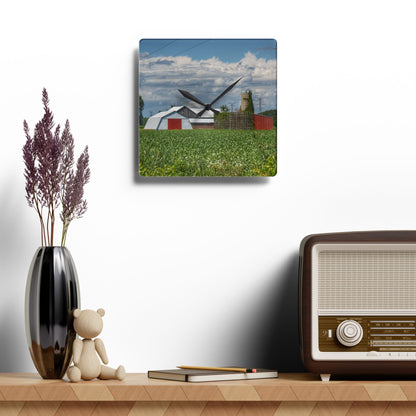U R There Photography Montrose Farm I Rustic Farmhouse Acrylic Analog Wall Clock
