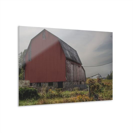 U R There Photography Roadside Stone Red Rustic Farmhouse Acrylic Wall Print