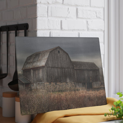 U R There Photography Majestic Grey Rustic Farmhouse Tempered-Glass Cutting Board