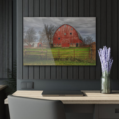 U R There Photography Beyond the Fence Red Rustic Farmhouse Acrylic Wall Print