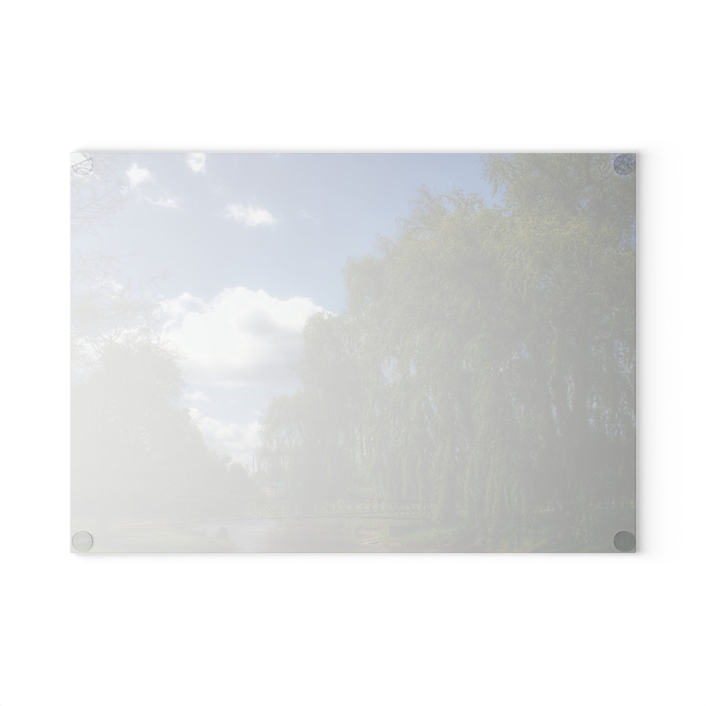 U R There Photography Cramton Park Bridge in Lapeer I Rustic Farmhouse Tempered-Glass Cutting Board