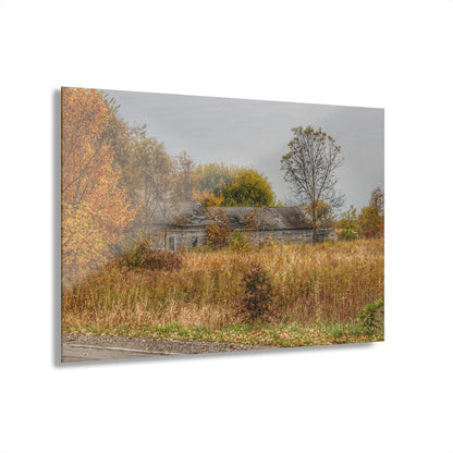 U R There Photography Hill Road Roadside Greys Rustic Farmhouse Acrylic Wall Print