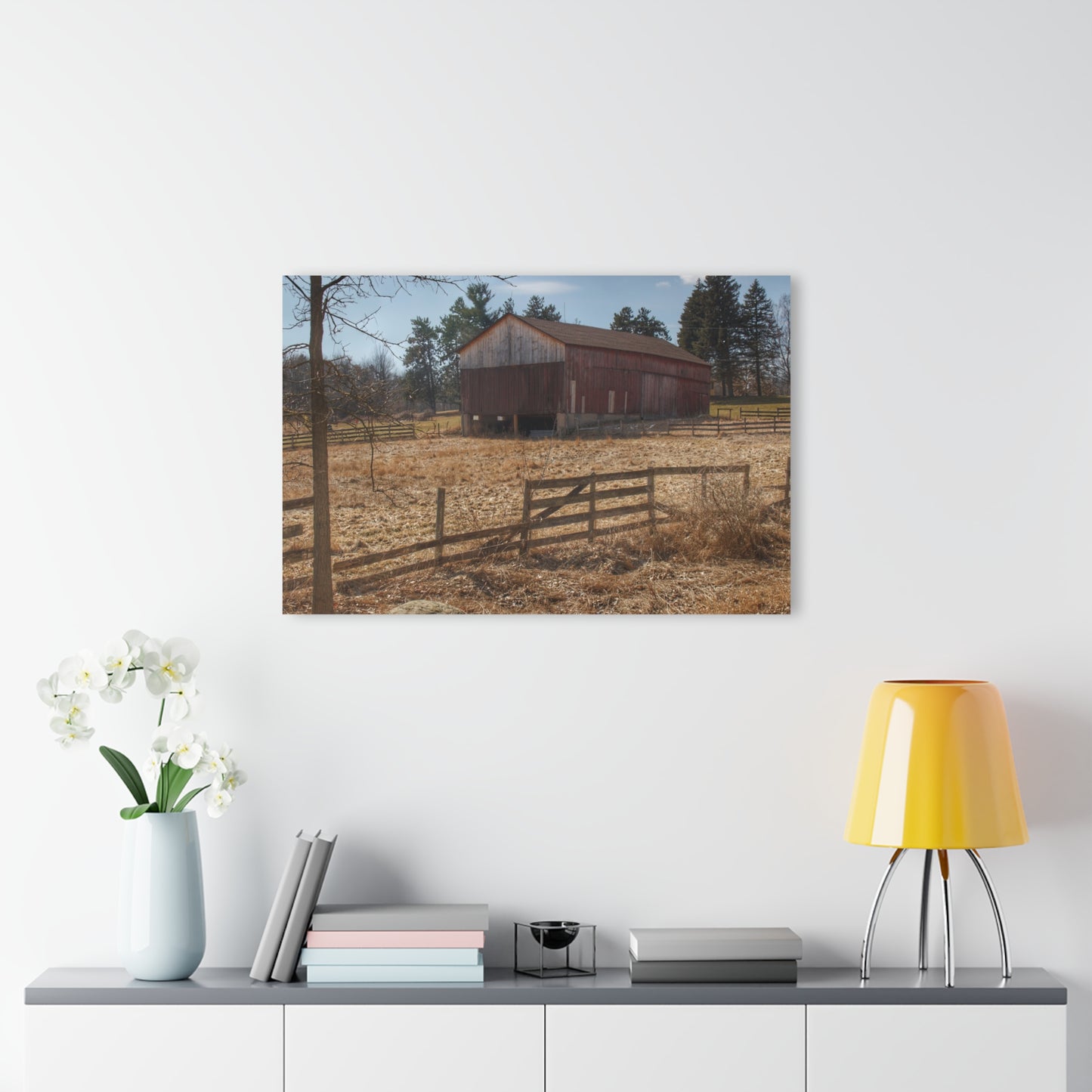 U R There Photography Hough Road Rural Red Rustic Farmhouse Acrylic Wall Print