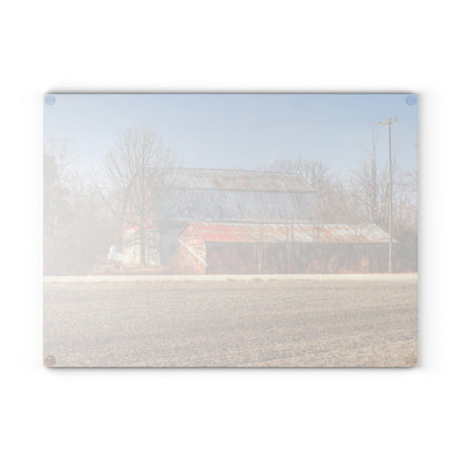 U R There Photography Indian Trail Rusted Reds I Rustic Farmhouse Tempered-Glass Cutting Board