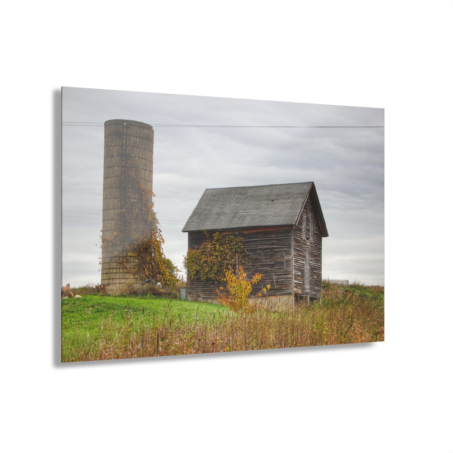 U R There Photography Fisher Road Grey Rustic Farmhouse Acrylic Wall Print