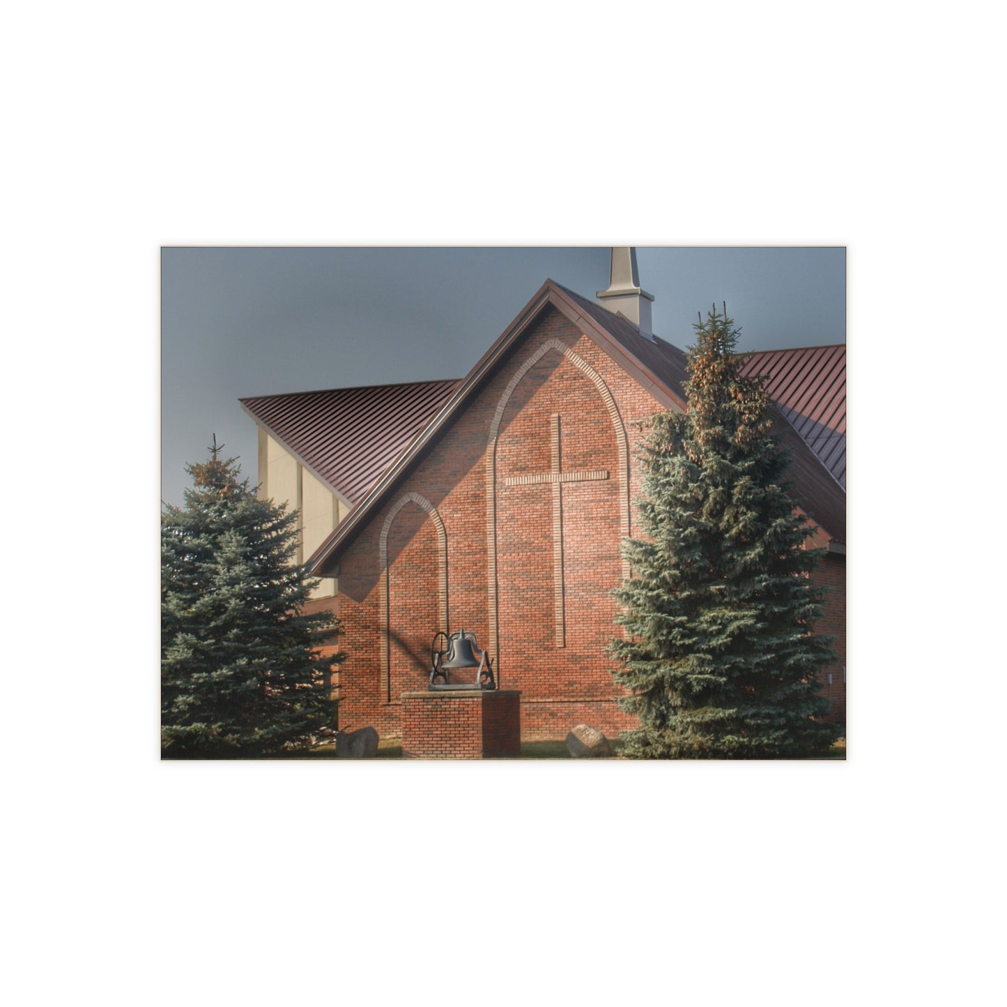 U R There Photography Church on Irish Road Rustic Farmhouse Decorative Ceramic Tile