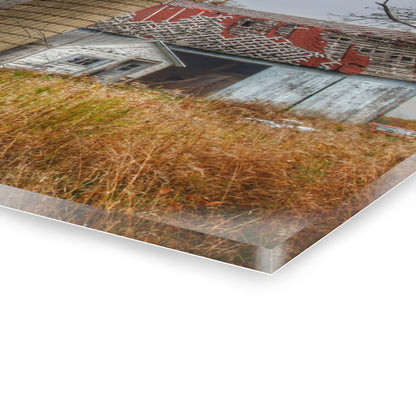 U R There Photography Hill Road Roadside Grey I Rustic Farmhouse Acrylic Wall Print