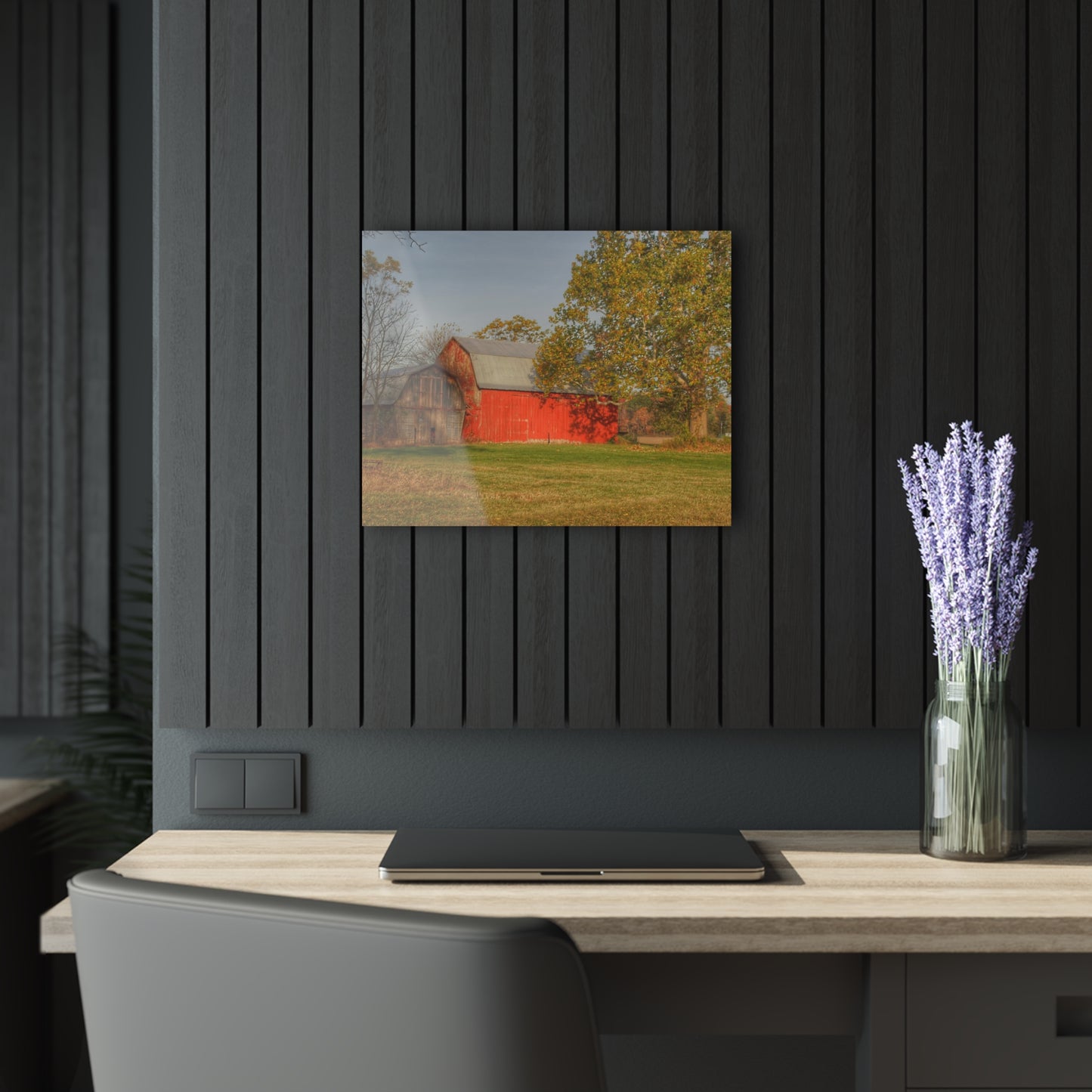 U R There Photography Barkley Road Red I Rustic Farmhouse Acrylic Wall Print