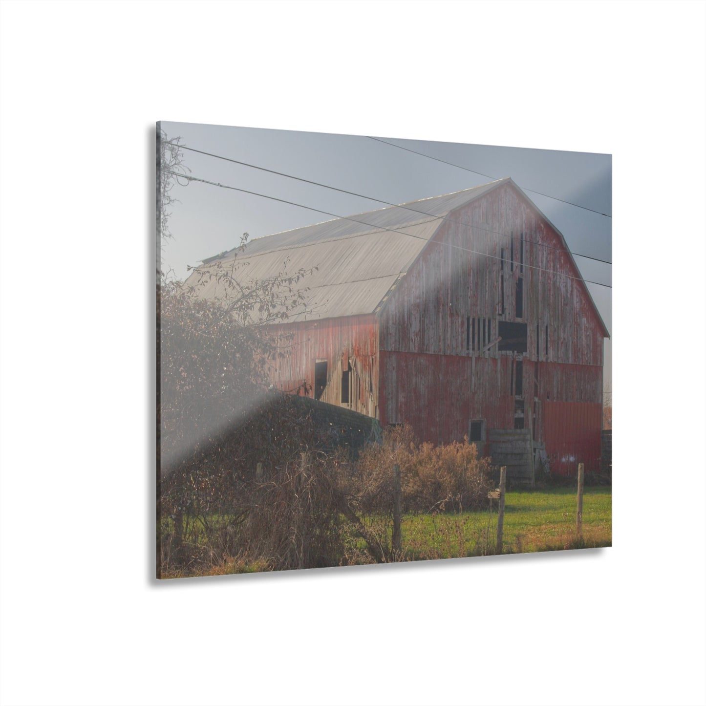 U R There Photography Dodge Road Red I Rustic Farmhouse Acrylic Wall Print