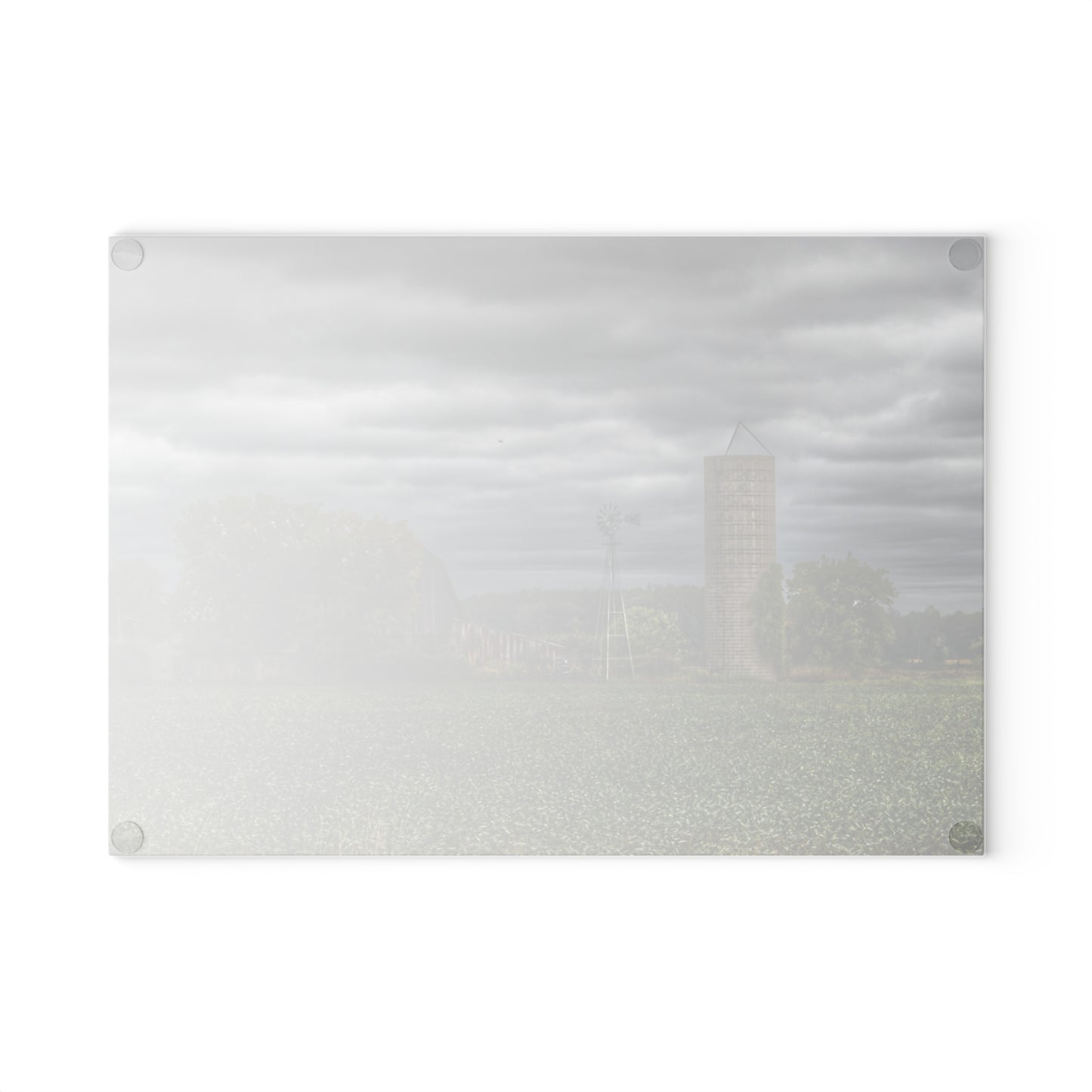 U R There Photography Rider Road Grey Rustic Farmhouse Tempered-Glass Cutting Board