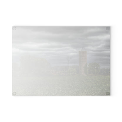 U R There Photography Rider Road Grey Rustic Farmhouse Tempered-Glass Cutting Board