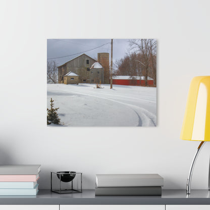 U R There Photography Hilltop Grey and Silo Rustic Farmhouse Acrylic Wall Print