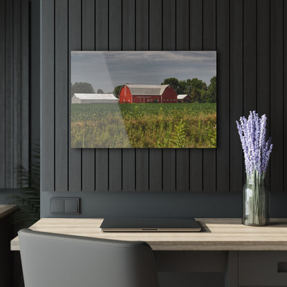 U R There Photography Townline Road Red Rustic Farmhouse Acrylic Wall Print