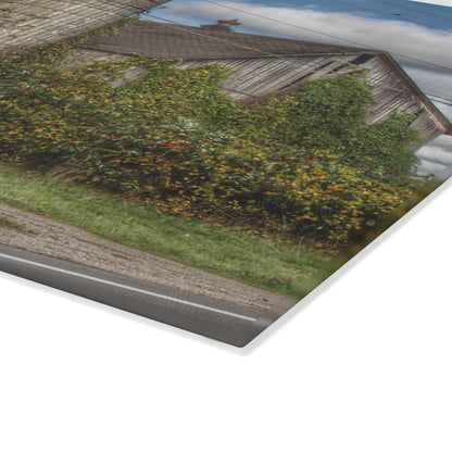 U R There Photography Metamora M-24 Grey II Rustic Farmhouse Tempered-Glass Cutting Board