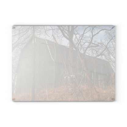 U R There Photography Yale Road Hidden Green Rustic Farmhouse Tempered-Glass Cutting Board