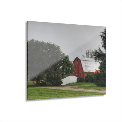 U R There Photography Bronson Lake Hidden Red II Rustic Farmhouse Acrylic Wall Print
