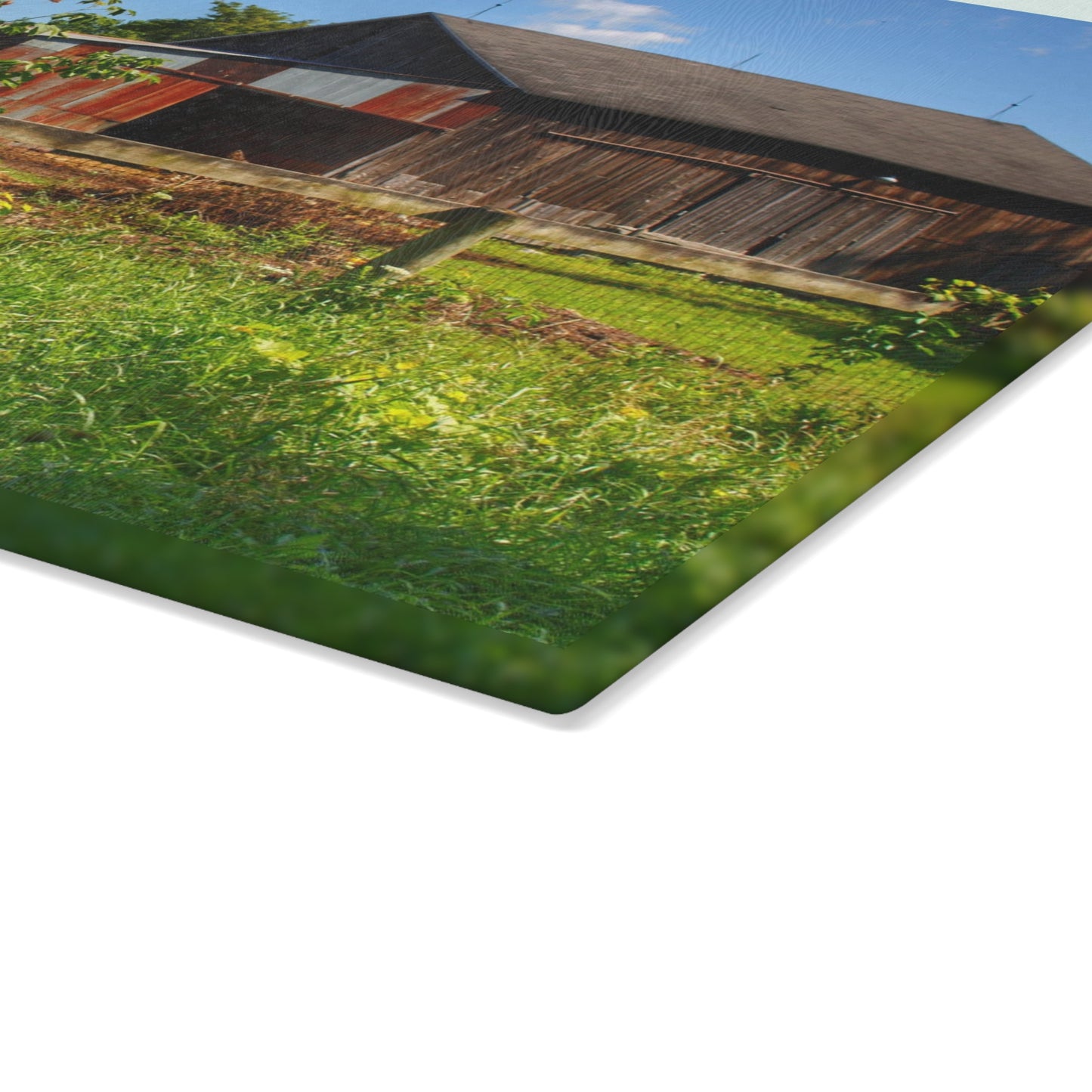 U R There Photography Beyond the Fence on Hunters Creek Rustic Farmhouse Tempered-Glass Cutting Board