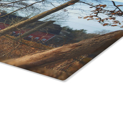 U R There Photography Blood Road Red II Rustic Farmhouse Tempered-Glass Cutting Board
