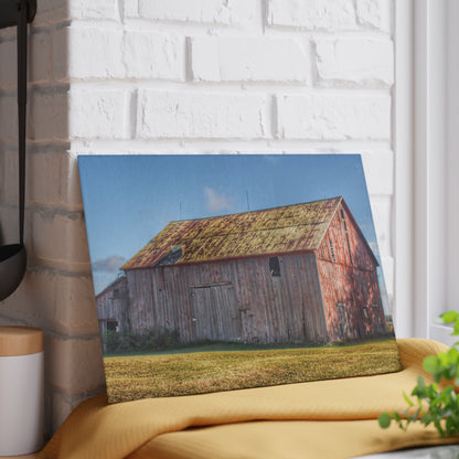 U R There Photography Fargo Road Saltbox Rustic Farmhouse Tempered-Glass Cutting Board