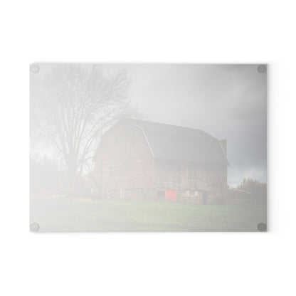 U R There Photography Ashley Drive Fieldstone Red Rustic Farmhouse Tempered-Glass Cutting Board