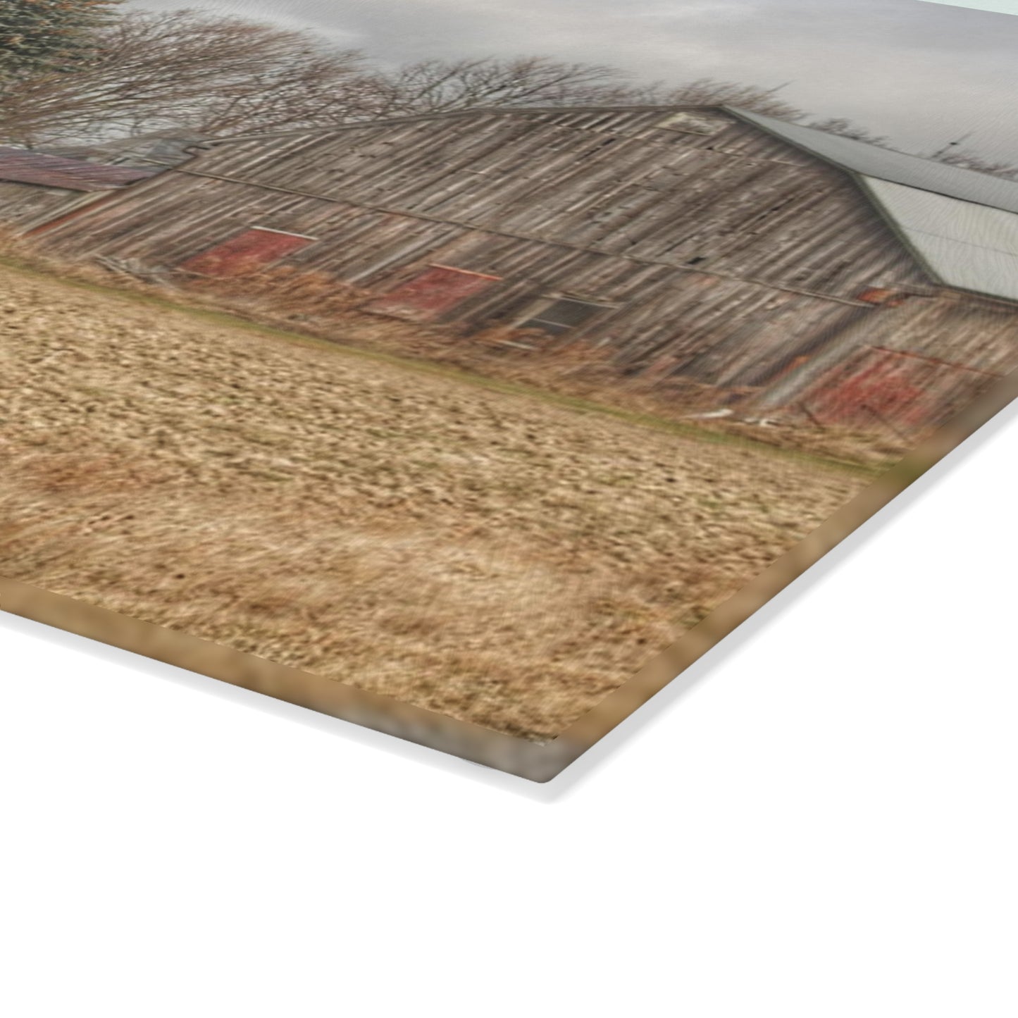U R There Photography Frankenmuth Flint Street Farm Rustic Farmhouse Tempered-Glass Cutting Board