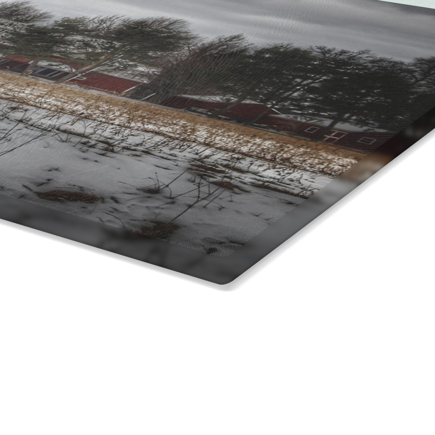 U R There Photography Across the Field in Thornville Rustic Farmhouse Tempered-Glass Cutting Board
