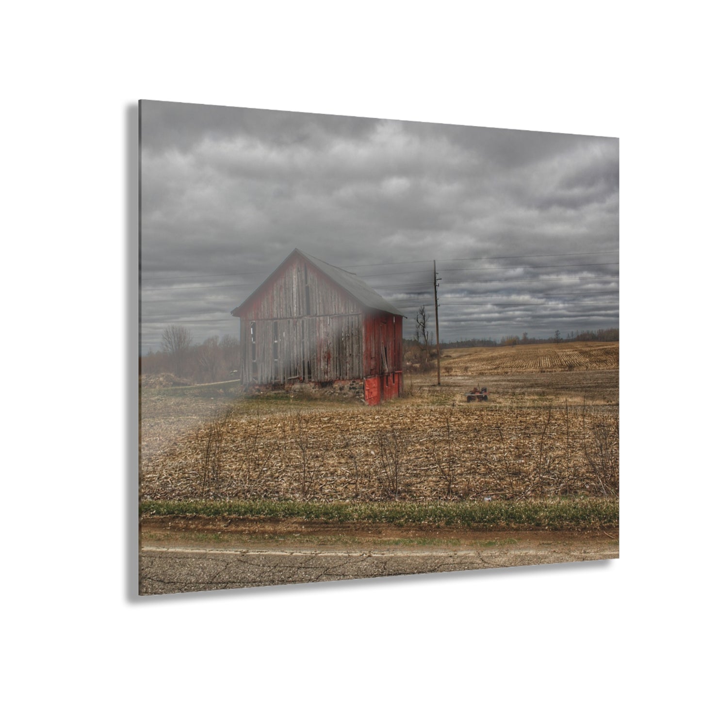 U R There Photography Barnes Road Little Red III Rustic Farmhouse Acrylic Wall Print