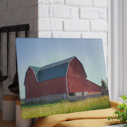 Barn Boutique Rustic Tempered-Glass Cutting Board| Burnside Red