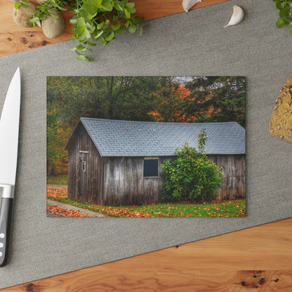 U R There Photography Grey Roadside Shack Rustic Farmhouse Tempered-Glass Cutting Board