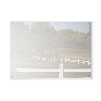 U R There Photography Beyond the White Fences Rustic Farmhouse Tempered-Glass Cutting Board