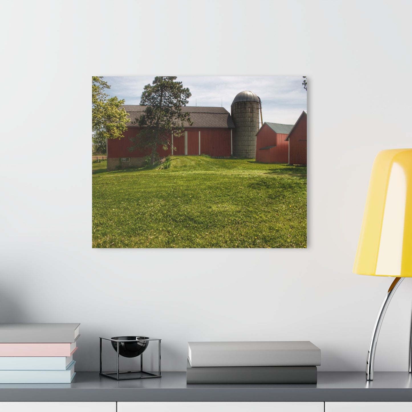 U R There Photography Maple Leaf Road Red Rustic Farmhouse Acrylic Wall Print