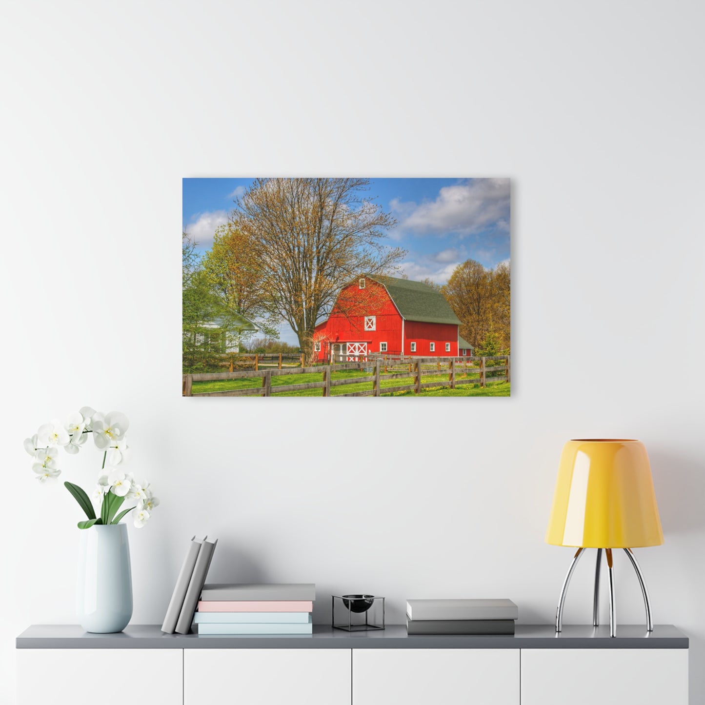 U R There Photography Sohn Road Red Rustic Farmhouse Acrylic Wall Print